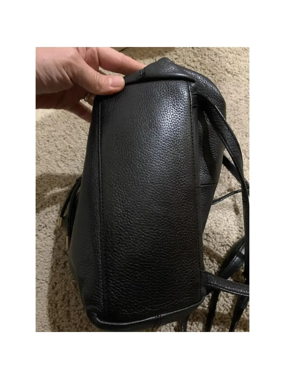 Kate Spade new york WKR00327 Flap Backpack Black Pebble leather